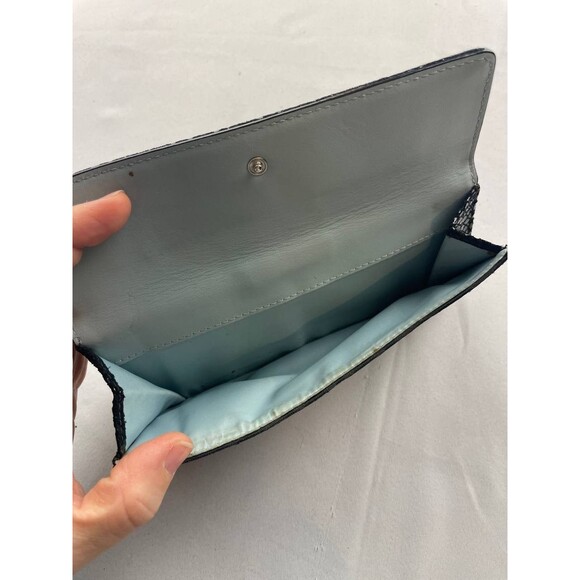 Coach Black Leather Logo Hampton Turnlock Wallet w/ Checkbook Cover - Picture 6 of 7